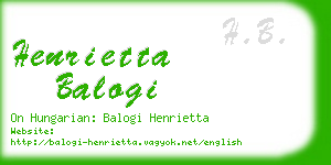 henrietta balogi business card